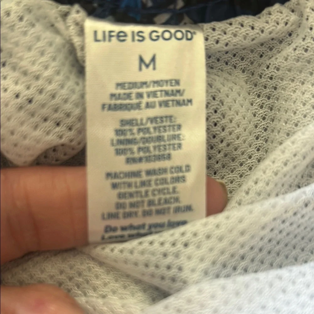 Life Is Good Blue Tropic-Inspired Swim Trunks Size Medium - Picture 5 of 6